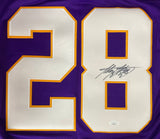 Adrian Peterson Signed Alternate Purple Custom Pro Style Football Jersey JSA ITP Sports Integrity