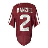 Johnny Manziel Signed Custom Maroon College Football Jersey w/ 3 Insc BAS ITP - Sports Integrity