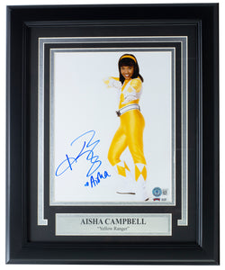 Aisha Campbell Yellow Ranger Signed Framed 8x10 Power Rangers Photo BAS BD60638