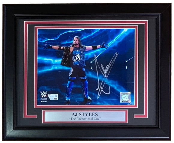 AJ Styles Signed Framed 8x10 WWE Photo Fanatics