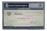 Al Davis Signed Oakland Raiders Personal Bank Check #16433 Auto 10 BAS
