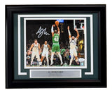The Sports Integrity Al Horford Signed Framed 8x10 Boston Celtics Photo (JSA) features Horford (#42) taking a jump shot in the NBA Finals, with his autograph and a “2022 NBA Champion” label.