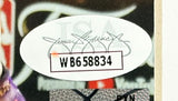 A close-up of an oval Sports Integrity sticker featuring a signature pattern, the letters JSA, and code WB658834 on an Al Horford Signed Framed 8x10 Boston Celtics Photo.