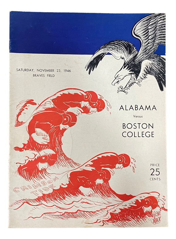Alabama vs Boston College November 23 1946 Official Game Program