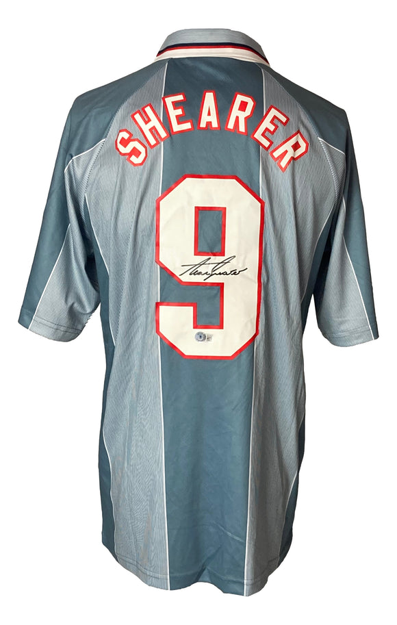 Alan Shearer Signed England Umbro Soccer Jersey BAS Sports Integrity