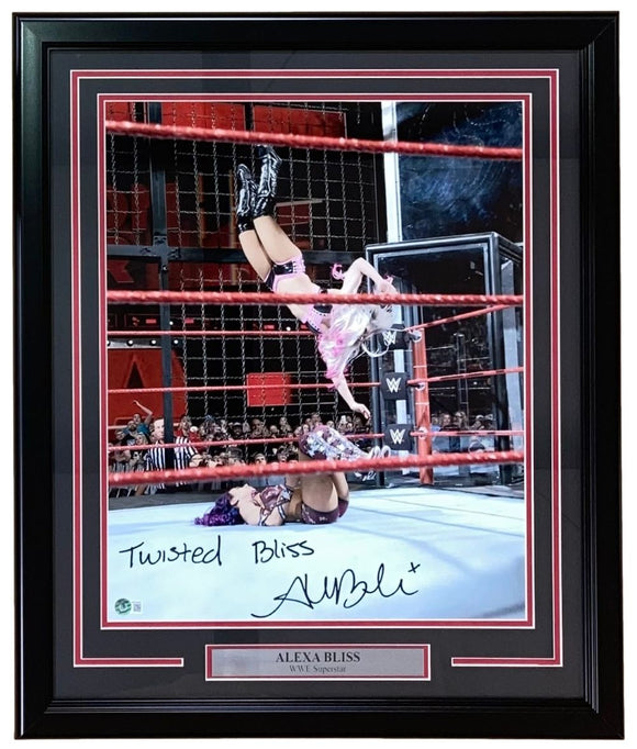 Alexa Bliss Signed Framed 16x20 WWE Photo Twisted Bliss Inscribed BAS