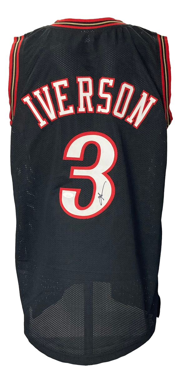 Allen Iverson Signed Custom Black Pro-Style Basketball Jersey JSA ITP Sports Integrity