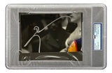 Sports Integrity’s Allen Iverson Philadelphia 76ers Signed Slabbed Signature Cut PSA/DNA features a black-and-white image and bold white autograph, with the right-side label certifying signature authenticity.
