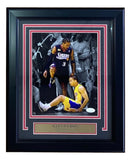 Sports Integrity Allen Iverson Signed Framed 8x10 Philadelphia 76ers "Lue Step Over" Photo (JSA ITP)—features Iverson in black jersey stepping over Lue, with signature and plaque.