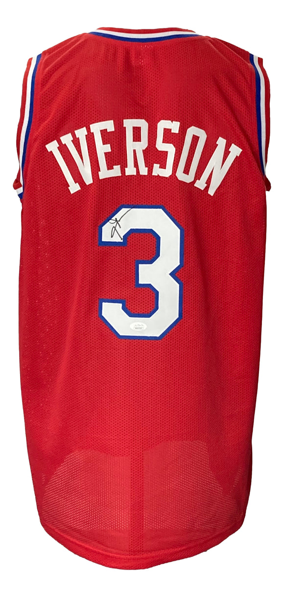 Allen Iverson Signed Custom Red Pro-Style Basketball Jersey JSA ITP