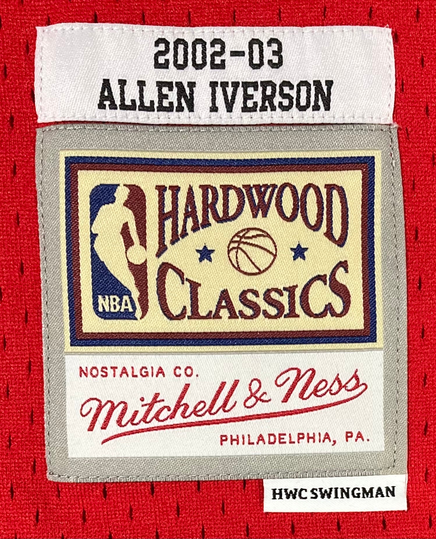 Press Pass Collectibles Nuggets Allen Iverson Authentic Signed White M&N HWC Swingman Jersey BAS Witness