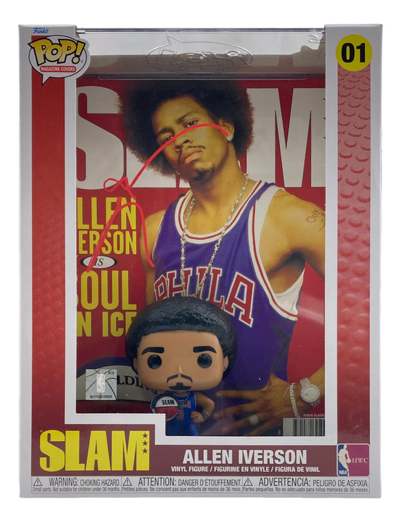 Allen Iverson Signed Philadelphia 76ers Slam Magazine Cover Funko Pop JSA ITP Sports Integrity