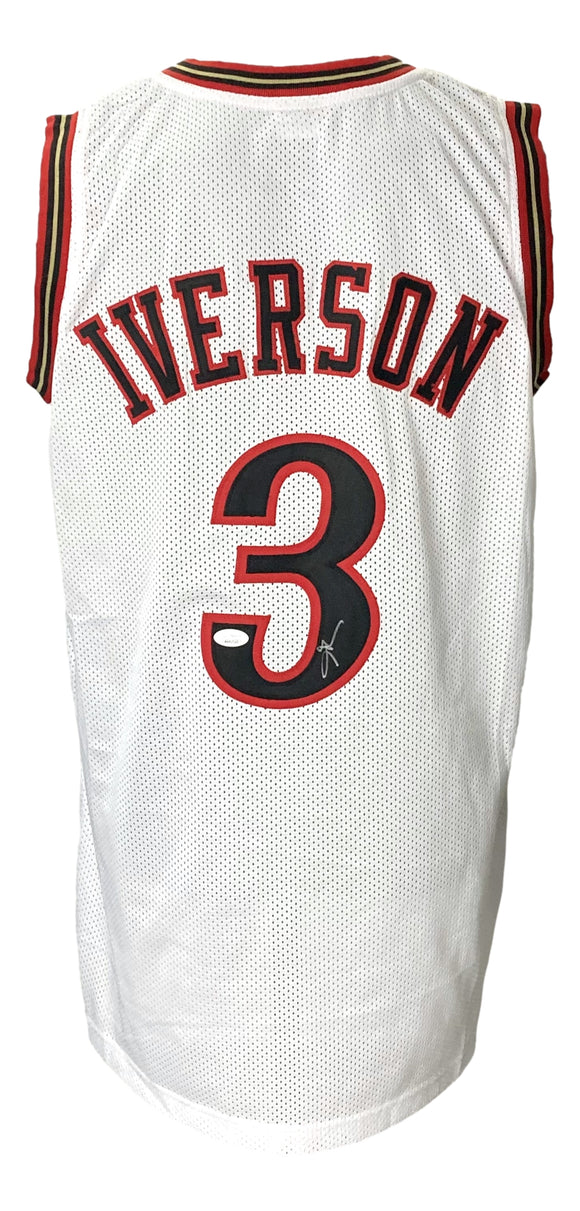Allen Iverson Signed Custom White Pro-Style Basketball Jersey JSA ITP Sports Integrity