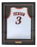 Allen Iverson Signed Framed Custom White Pro-Style Basketball Jersey JSA Sports Integrity