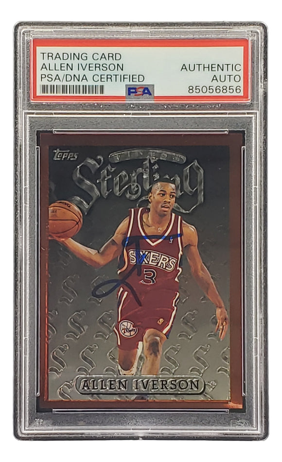 Allen Iverson Signed 1997 Topps Finest #240 76ers Rookie Card PSA/DNA