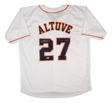 Jose Altuve Houston Signed White Baseball Jersey 17 AL MVP BAS