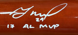 Jose Altuve Houston Astros Signed Victus Player Model JA27 Bat 17 AL MVP BAS