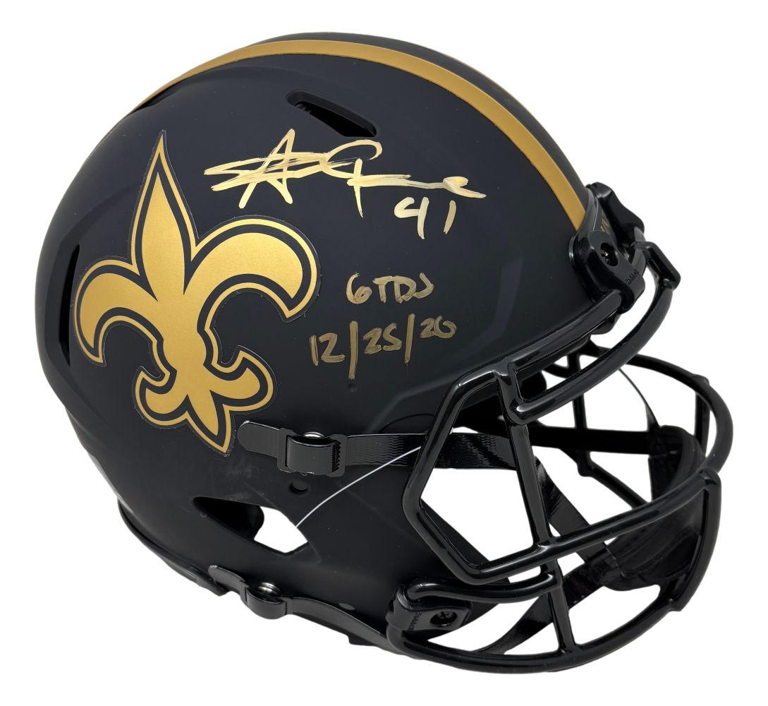 Alvin Kamara Signed Saints FS Eclipse Authentic Speed Helmet 6 TDs 12 ...