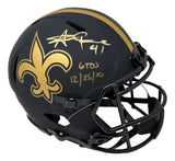 Alvin Kamara Signed Saints FS Eclipse Authentic Speed Helmet 6 TDs 12/25/20 BAS