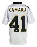 Alvin Kamara New Orleans Signed White Football Jersey BAS ITP - Sports Integrity