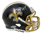 Alvin Kamara Signed New Orleans Saints Mini Speed Replica Helmet BAS AA21405