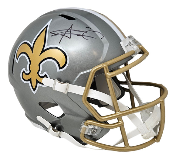 Alvin Kamara Signed New Orleans Saints FS Flash Replica Speed Helmet BAS ITP