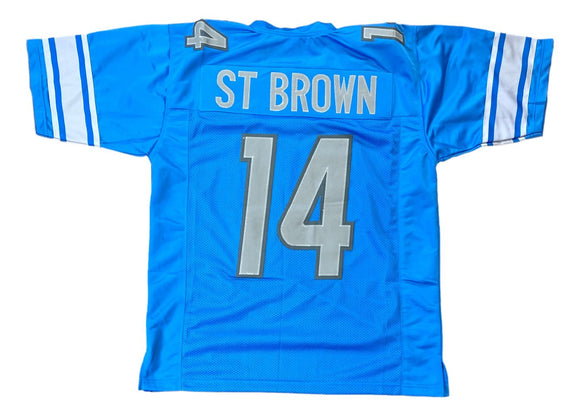 Amon-Ra St Brown Detroit Blue Football Jersey