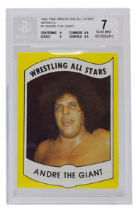 Andre The Giant 1982 PWE Wrestling All Stars Card #1 Near Mint 7 BAS 412 Sports Integrity