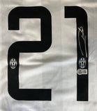This Sports Integrity Andrea Pirlo Signed Juventus Nike Soccer Jersey features a large black number 21 with Pirlo's signature on the right digit, Juventus logos, and authentication stickers.