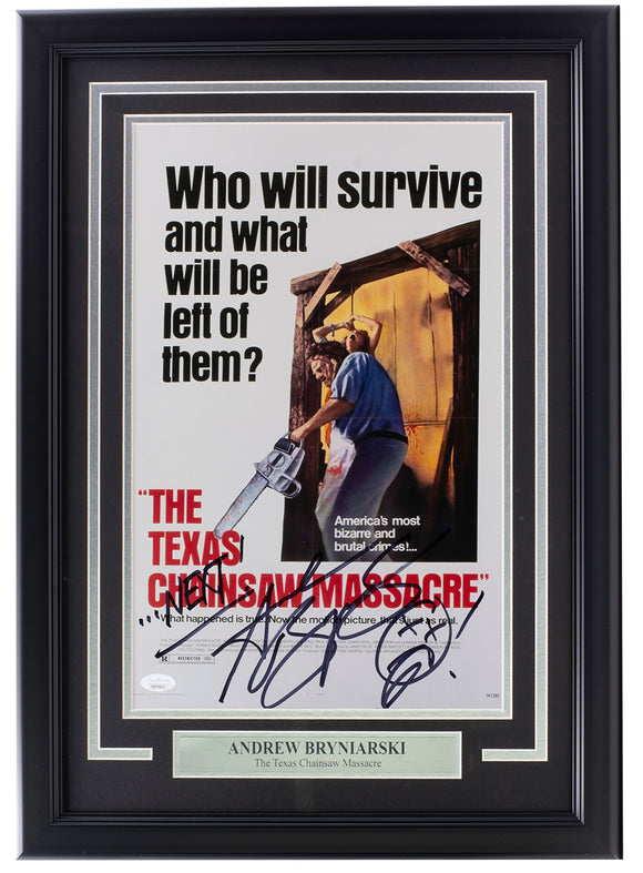 Andrew Bryniarski Signed Framed Texas Chainsaw Massacre 11x17 Poster Photo JSA Sports Integrity