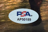 An oval PSA logo sticker in blue and red, with code AP50189 below, is displayed on the Sports Integrity Andrew Garfield Signed Framed 8x10 Spider-Man Photo.