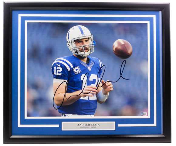 Andrew Luck Signed Framed 16x20 Indianapolis Colts Photo BAS