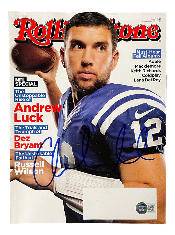 Andrew Luck Indianapolis Colts Signed May 2015 Rolling Stone Magazine BAS