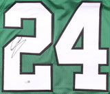 Andrew Mukuba Philadelphia Signed Kelly Green Pro Cut Football Jersey JSA QR