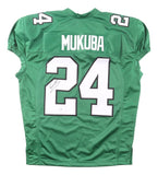 Andrew Mukuba Philadelphia Signed Kelly Green Pro Cut Football Jersey JSA QR