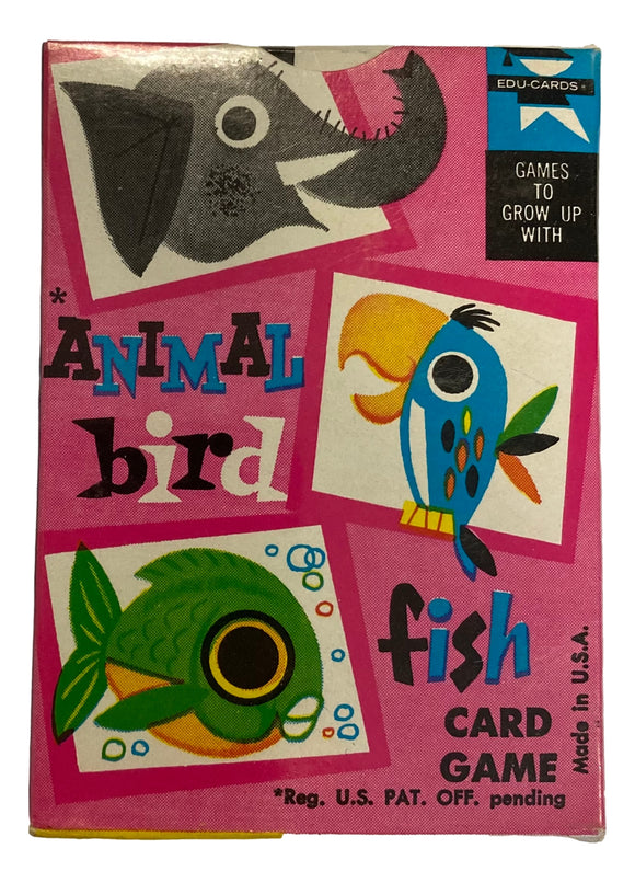 Animal Bird Fish Vintage 1959 Edu-Cards Educational Playing Card Game