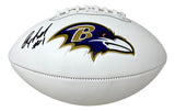 Anquan Boldin Signed Baltimore Ravens Logo Football BAS