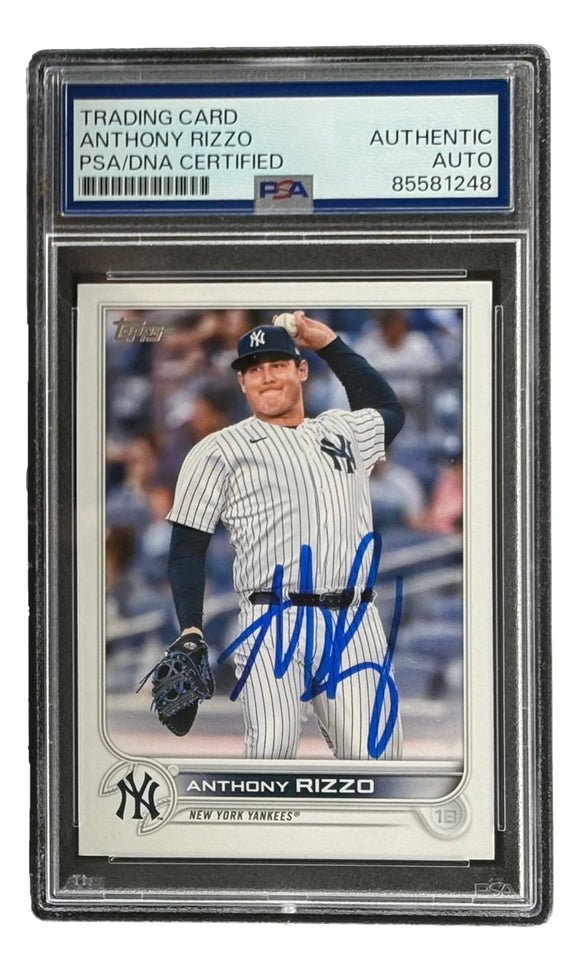 Anthony Rizzo Signed 2022 Topps #242 New York Yankees Card PSA