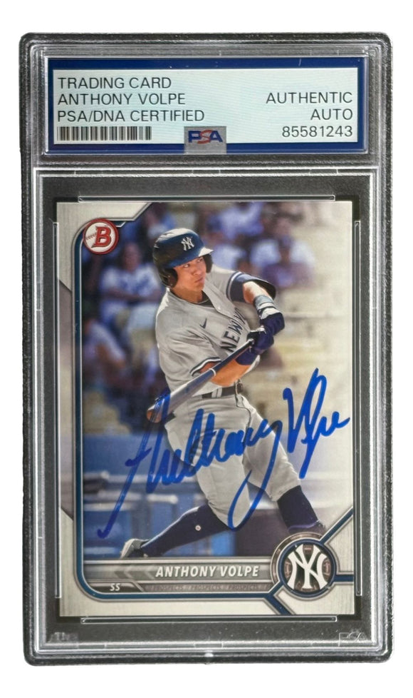 Anthony Volpe Signed 2022 Bowman #BD-68 New York Yankees Rookie Card PSA