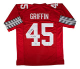 Archie Griffin Ohio State Signed Red Football Jersey HT 1974/75  GTSM