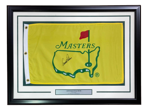 Arnold Palmer Signed Framed Undated Masters Golf Flag BAS AB63174