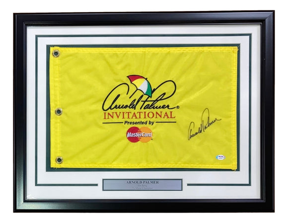 Arnold Palmer Signed Framed Arnold Palmer Invitational Golf Flag PSA AJ83767 Sports Integrity