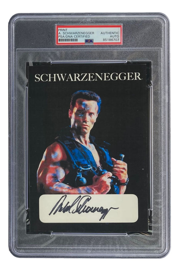 Arnold Schwarzenegger Signed Slabbed 5x7 Commando Photo PSA/DNA