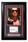 Arnold Schwarzenegger Signed Framed Cut Sig w/ 8x10 Terminator Photo BAS LOA