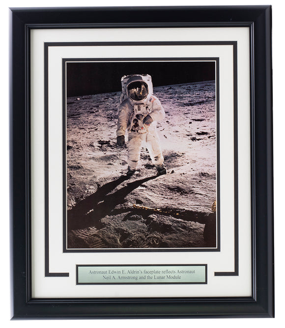 Astronaut Edwin Aldrin On the Moon Framed 11x14 NASA Photo Sports Integrity