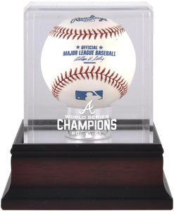 Atlanta Braves 2021 World Series Championship Mahogany Baseball Display Case