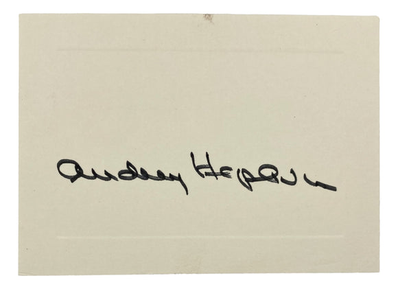 Audrey Hepburn Signed 3x5 Index Card BAS A55986