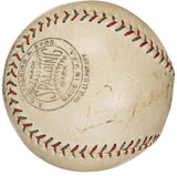 Babe Ruth Lou Gehrig New York Yankees Signed Spalding Baseball PSA AE07175