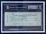 Babe Ruth Signed Framed Bank Check w/ 11x14 New York Yankees Photo BAS Auto 9