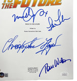 Back to the Future Cast Signed Movie Script Michael J Fox Lloyd & More JSA BAS